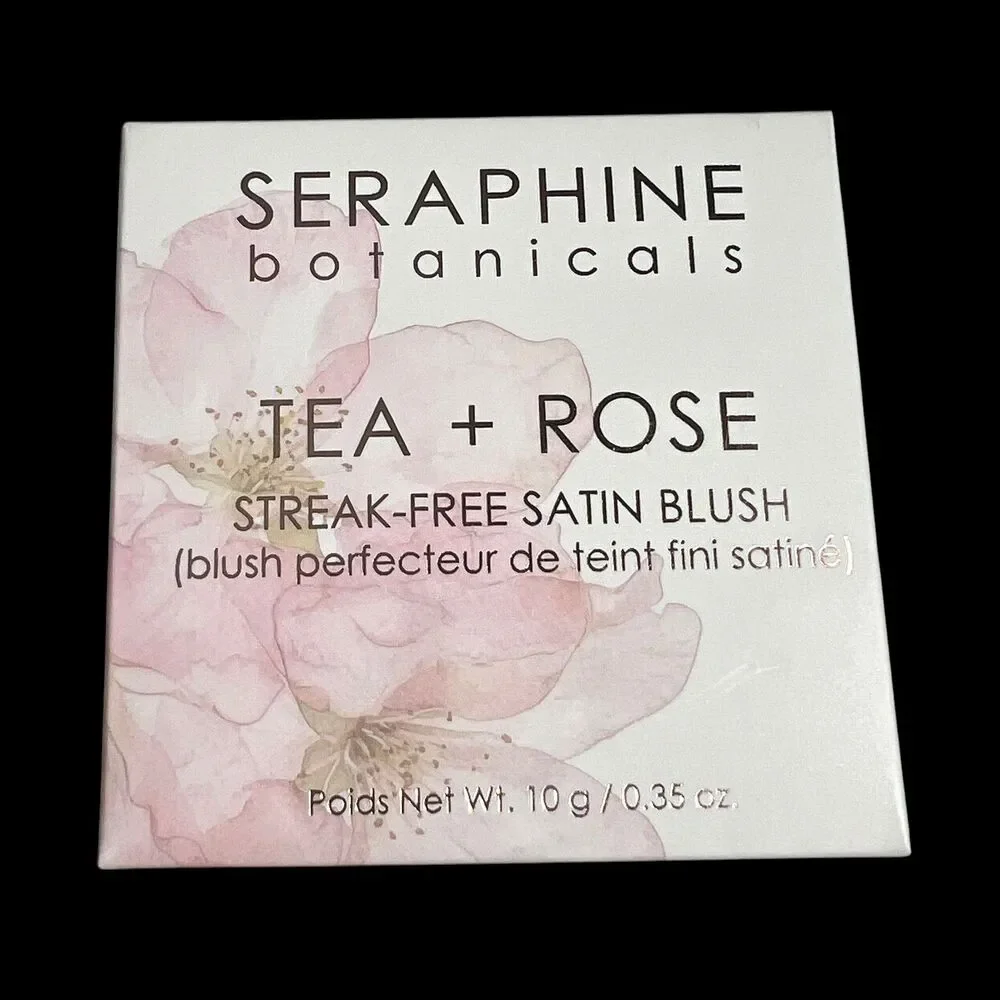 Seraphine Botanicals Tea + Rose Streak-Free Satin Blush Pomegranate 10g New